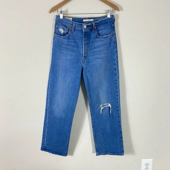 Levi's Ribcage Straight Ankle Jean Medium Wash - 29 - Picture 6 of 15